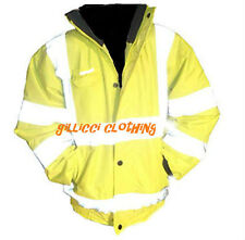Kids Children's High Hi Viz Visibility Vis Waterproof Work Bomber Coat Jacket 
