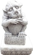 Large stone garden gargoyle