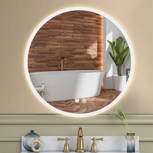 Round led bathroom wall - wall, mirror