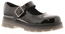 Miss Riot Girls School Shoes twister black UK Size