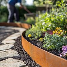 Rusted Flexible Metal Garden Border Lawn Edging Outdoor Grass Path Edge Fence 5m