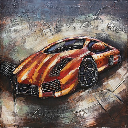 Metal wall art race - metal,