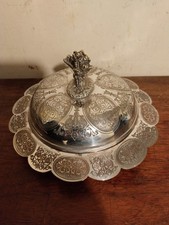 19th C silver plated butter