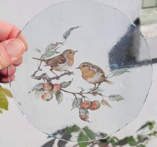 Stained glass robin birds kiln - robin,