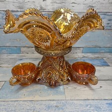 Antique Carnival Glass Punch