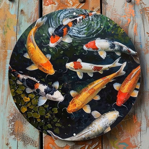 Colourful japanese koi carp - colourful,