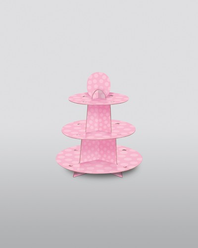 Pink cupcake stand tier - pink,
