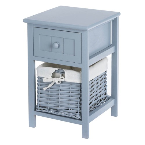 Livivo grey bedside table - bedside,