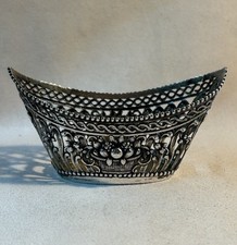 Antique German 800 Silver Small Floral Candy Basket Old Marks