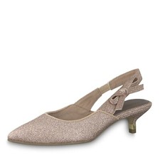 Tamaris Pink Glitter Sandals Party With Bow Kitten Heel Slingback 29501