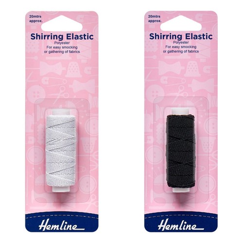 Shirring elastic hemline black - elastic,