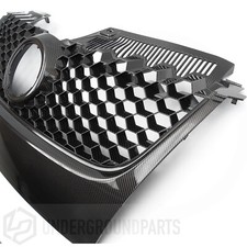 VW GOLF MK5 GTI CARBON FIBRE EFF BLACK HONEYCOMB MESH FRONT BUMPER CENTRE GRILLE