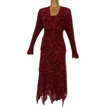 Ann Balon mother of the bride outfit size M 12 14 wedding red lace Italy dress