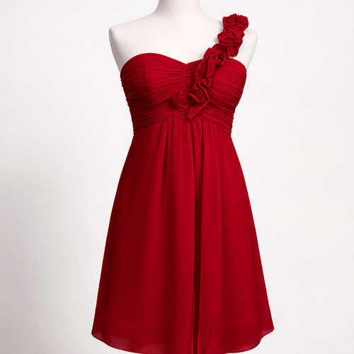 One shoulder chiffon - one,