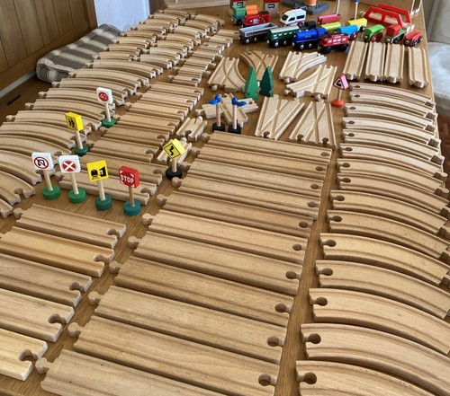Wooden train track - train, lots