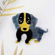 Handmade Fashion Animal Accessories Acrylic Cartoon Dog Brooch Clothing Badge