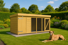 Dog Kennel & Run 10ft x 4ft Fully Pressure Treated Tanalised Timber Free Deliver