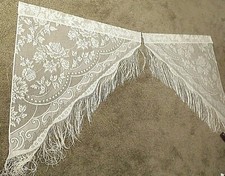 Lace window swag - , white