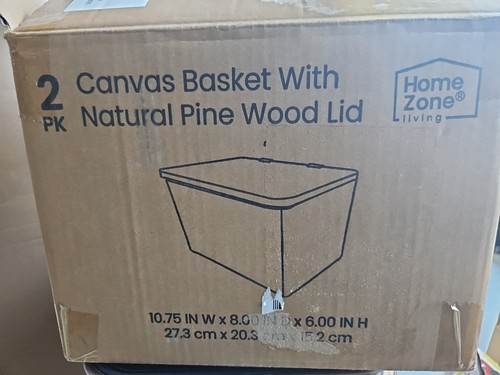Canvas baskets with pine - canvas,