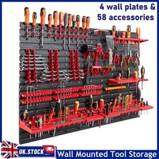 Wall Mounted Tool Peg Board Set Garage Storage Bins Workshop Rack Shed Organizer