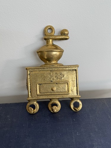 Vintage brass coffee grinder - coffee,
