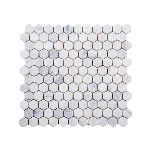 Carrara white tumbled marble - tumbled,