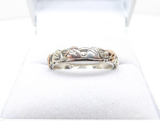 Clogau Gold, Sterling Silver & 9ct Rose Gold Cariad Tree of Life Ring size N