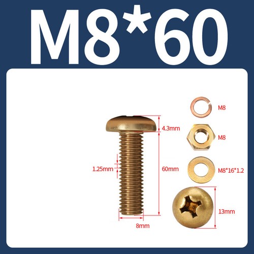 Brass phillips pan head - brass,