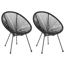 2x Garden Moon Chairs Rattan