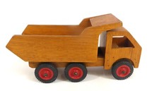 Vintage Push-Along Wooden Dump Truck Toy Unbranded