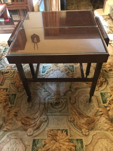 Vintage mahogany folding tea - vintage,