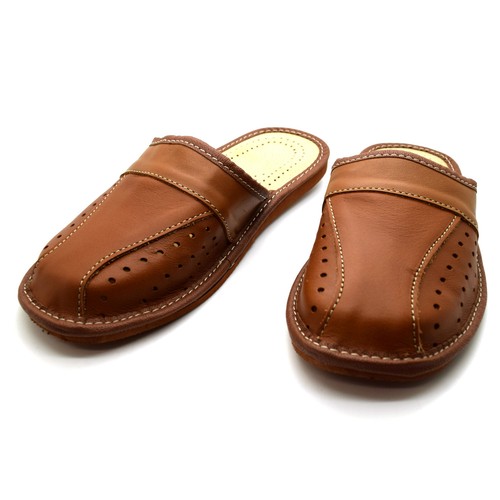 New mens brown leather - new,