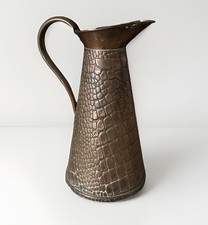 Vintage JS&S J Sankey & Sons Copper Jug Pitcher Art Nouveau Arts & Crafts Bark 