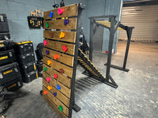 Bespoke Wooden Climbing Frame for Kids (Black & Oak) ~3x2x2m