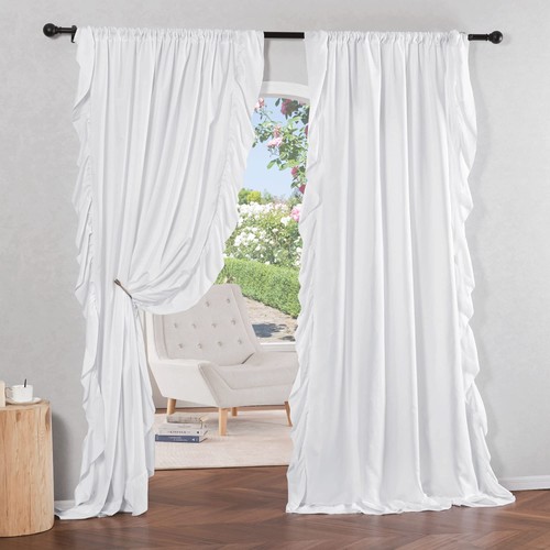 White ruffle shabby chic - white,