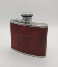 Vintage Hip Flask Leather Red