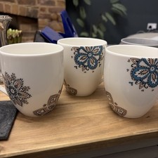 Denby Monsoon Mandala Mugs X3