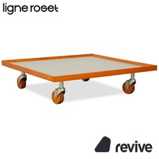 Ligne Roset Parallel Wood Aluminum Coffee Table White Wheels