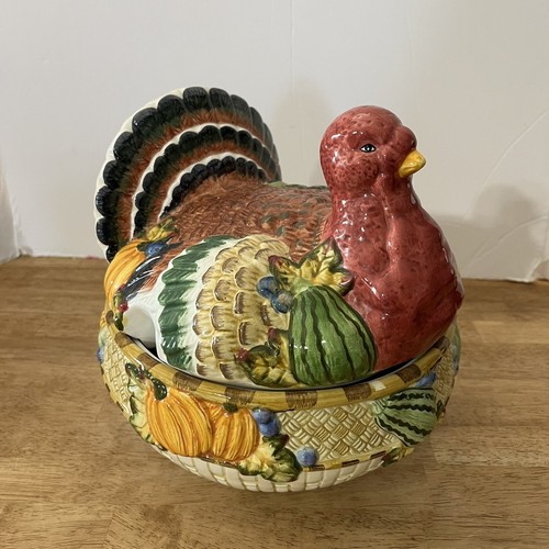 Vintage colorful turkey - , soup