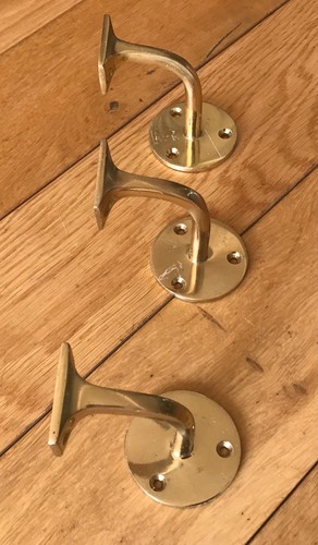 Vintage brass hand rail - 3x,