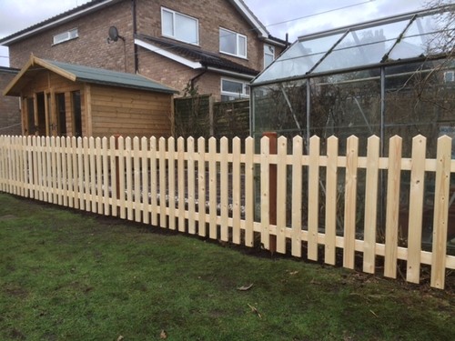 Planed smooth picket fence - planed,