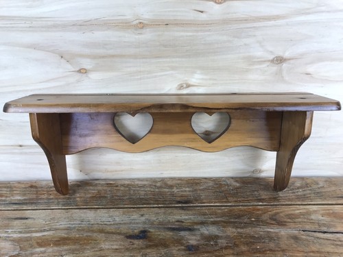 Vtg wood wall shelf heart - wall,
