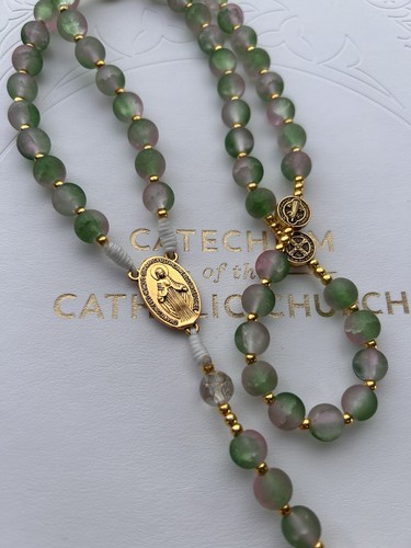 Handmade ornate green pink - ornate,