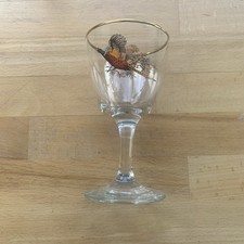 1 Vintage Gilded Flying Pheasant Port/ Sherry Wine Stemmed Goblet Immaculate