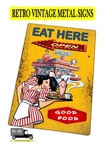 American diner metal sign - american,