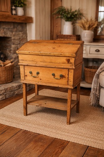 Antique small pine clerks desk - antique,