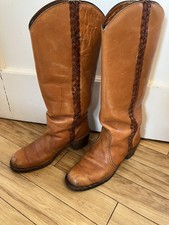Frye brown Leather Cowboy Boots Size UK 6.5, EU  39.5 Pre-owned Good Condition