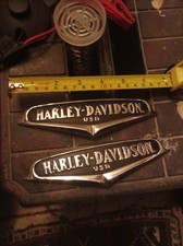Pair Of Metal Harley Davidson Tank Badges in very good condition.