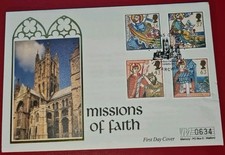 GB - 1997 -"Missions Of Faith"-Mercury Ltd Edition Silk First Day Cover