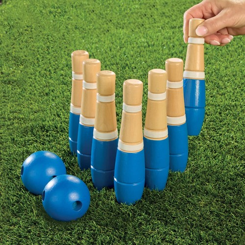 Wooden skittles game indoor - wooden,